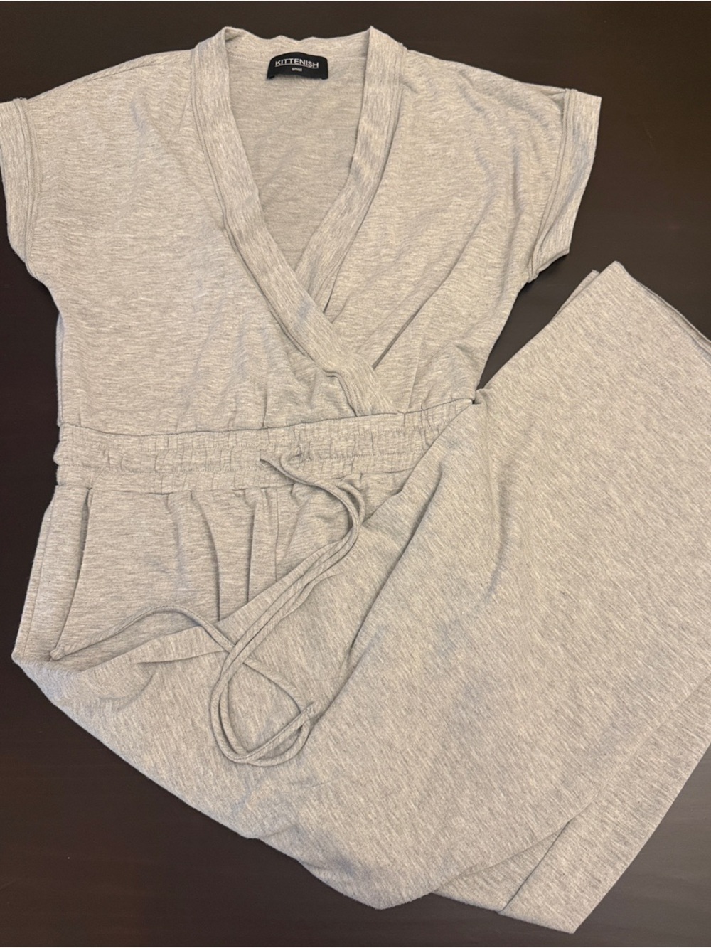 Kittenish Light Grey Wrap Jumpsuit
